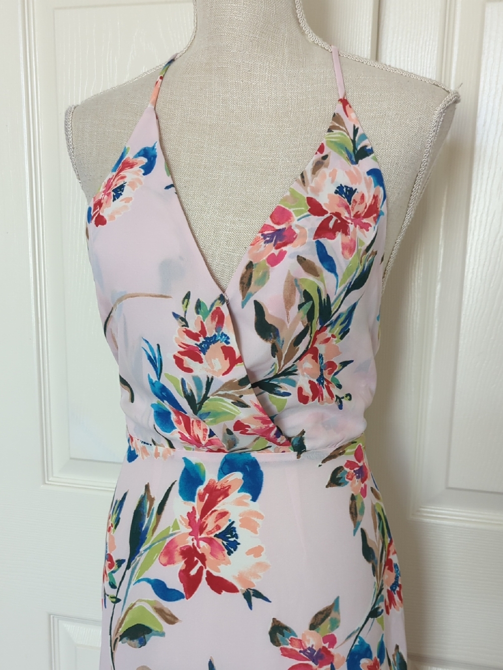 Lush Floral Pale Pink Maxi Dress - Picture 4 of 10